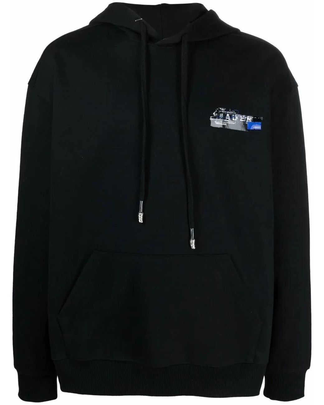 Adererror Black Logo-Print Pullover Hoodie for men