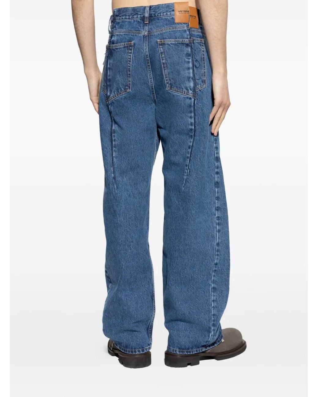 Vetements Blue Button-Fastening Jeans for men
