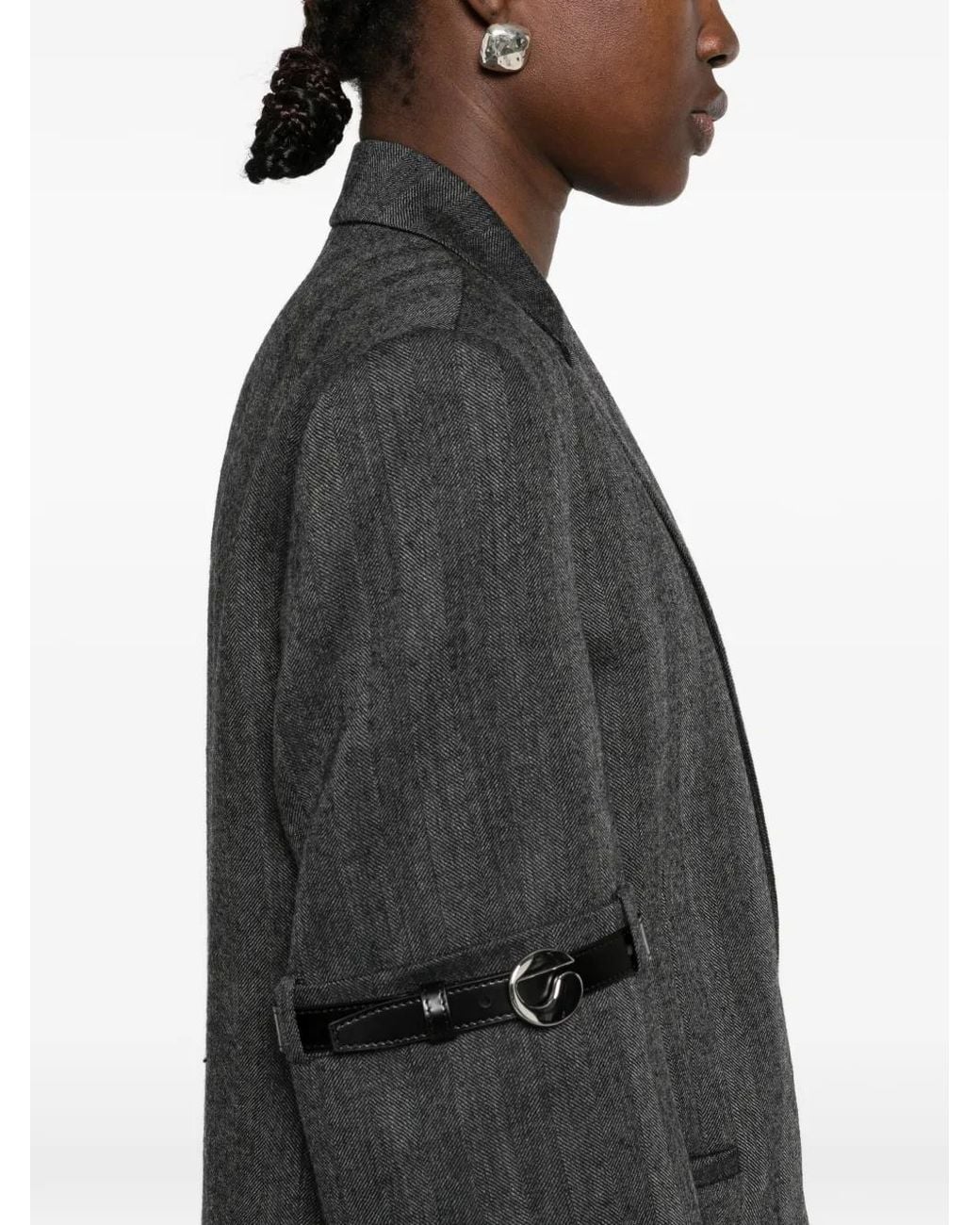 Coperni Black Belted Herringbone Jacket