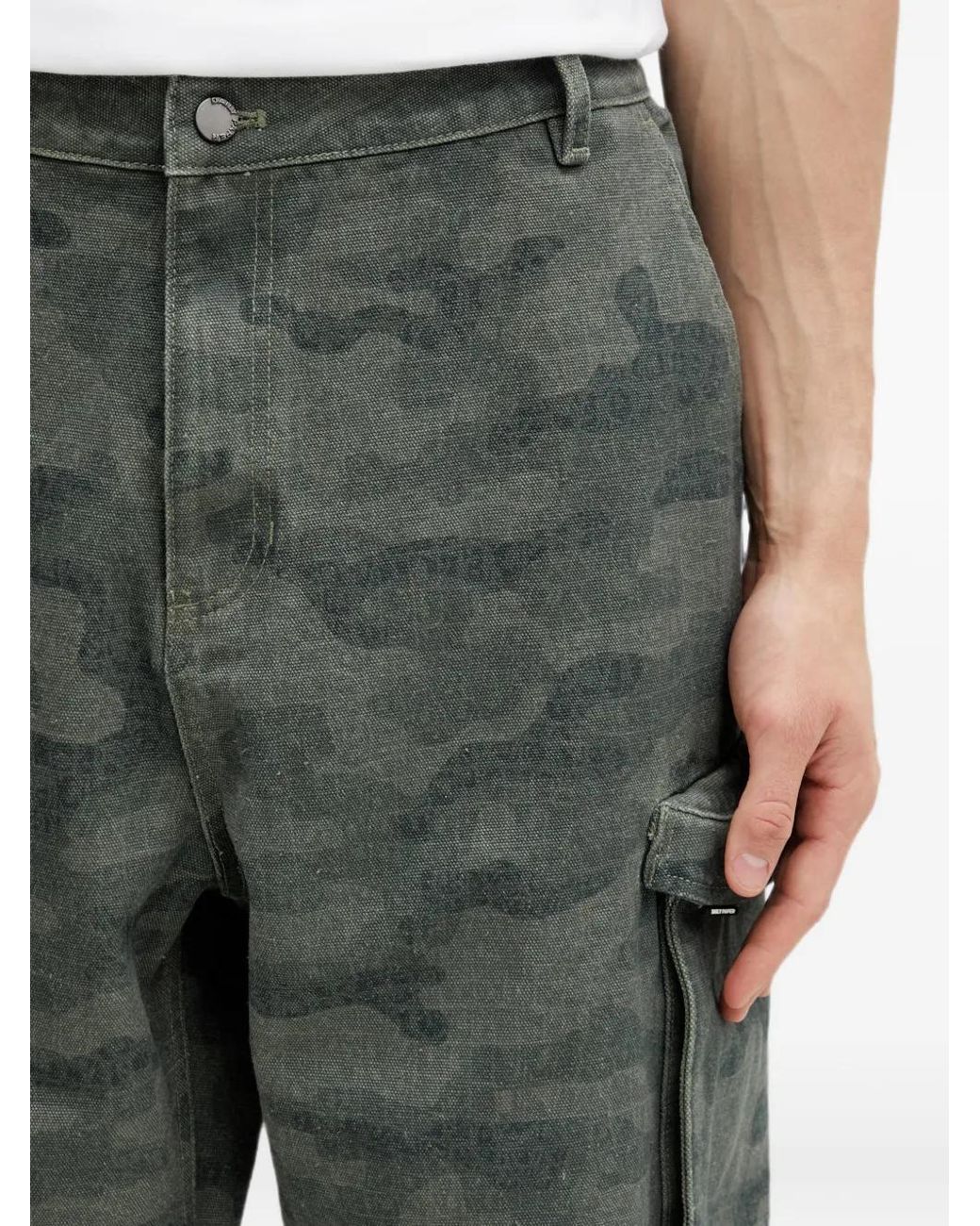 Daily Paper Gray Camouflage-Print Cargo Shorts for men