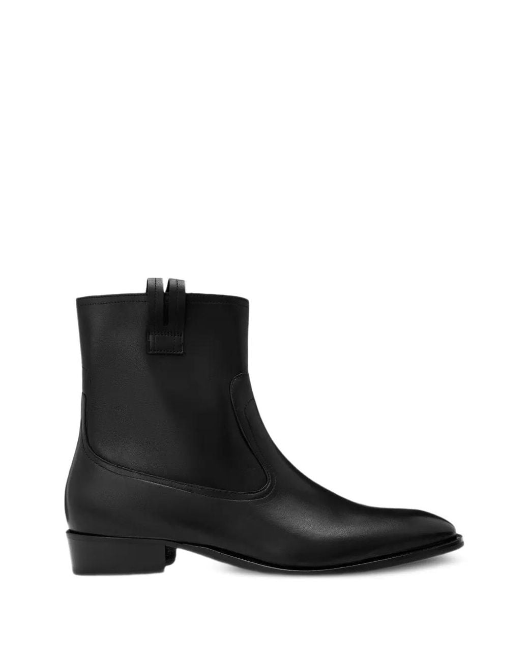 AllSaints Black Hiro Zip-Up Leather Boots for men