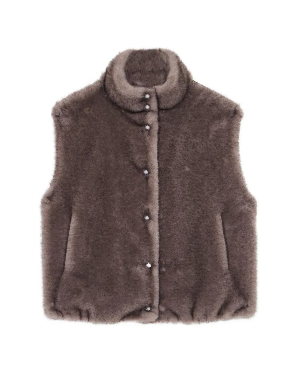 Ottod'Ame Brown Faux-Fur Panelled Gilet