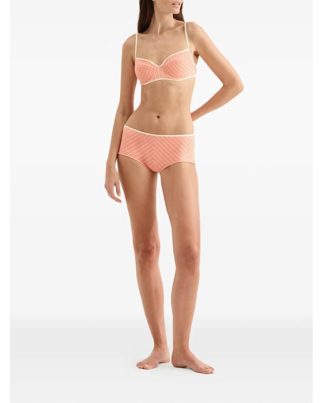 Eres Pink Coconut Patterned Bikini Bra