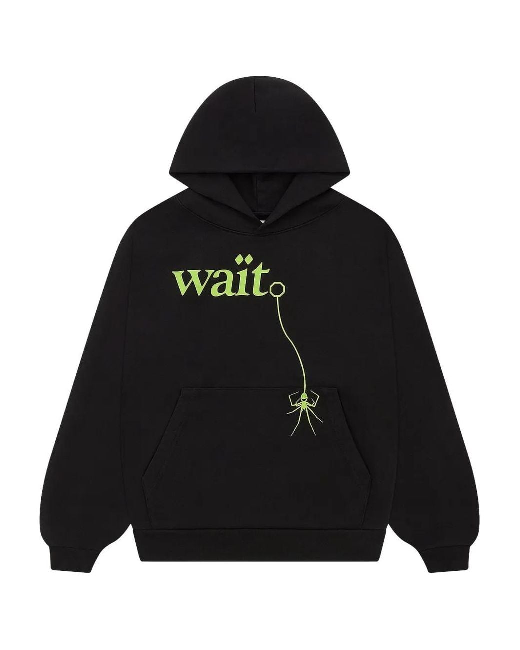 Sp5der Black Print-Detail Hoodie for men