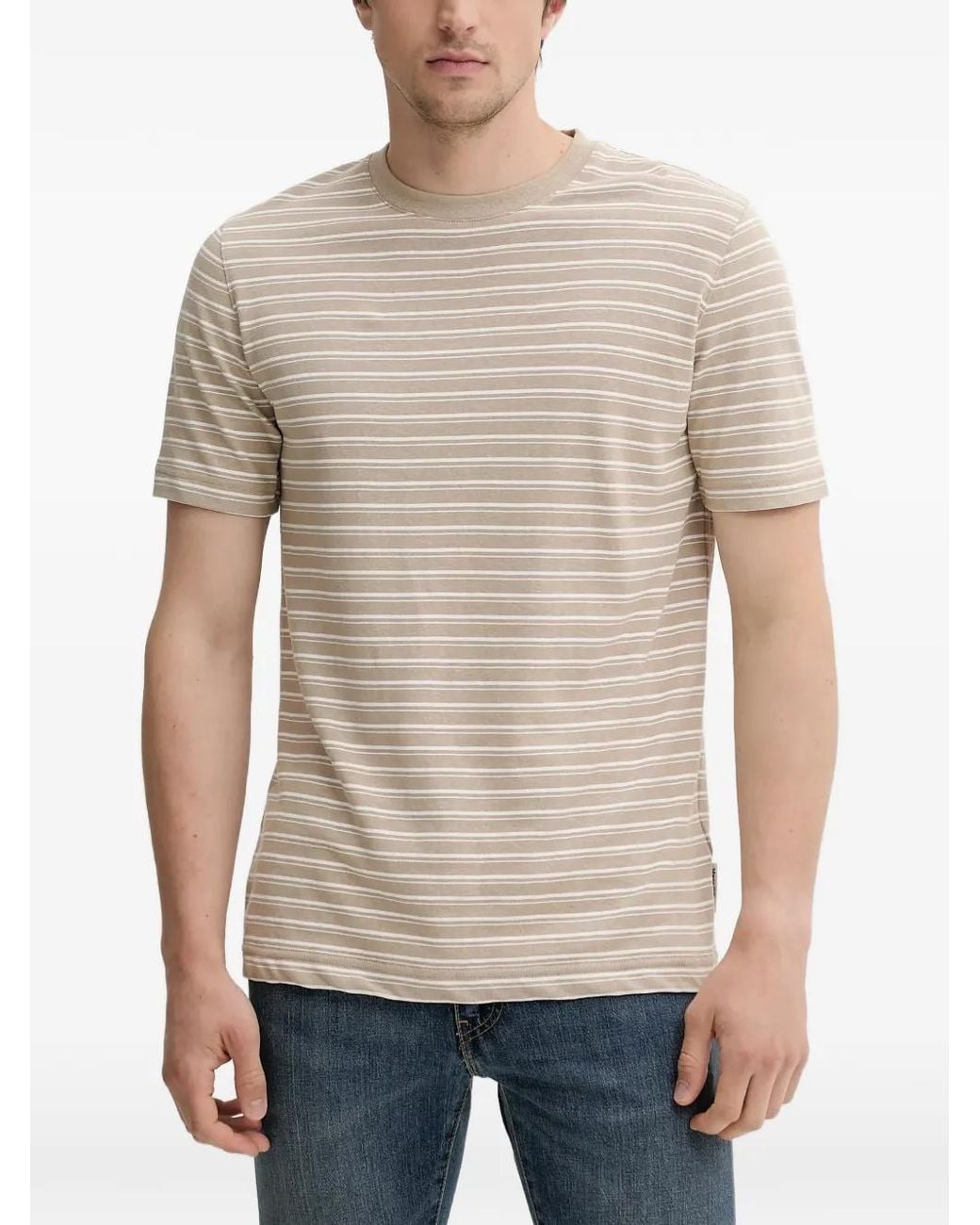 Marc O' Polo Gray Striped T-Shirt for men