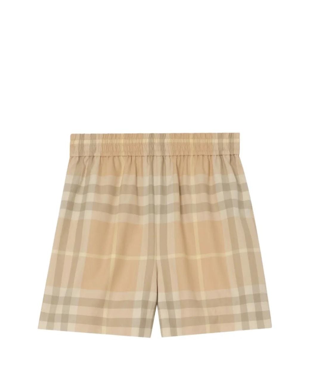 Burberry Natural Check Cotton Twill Shorts