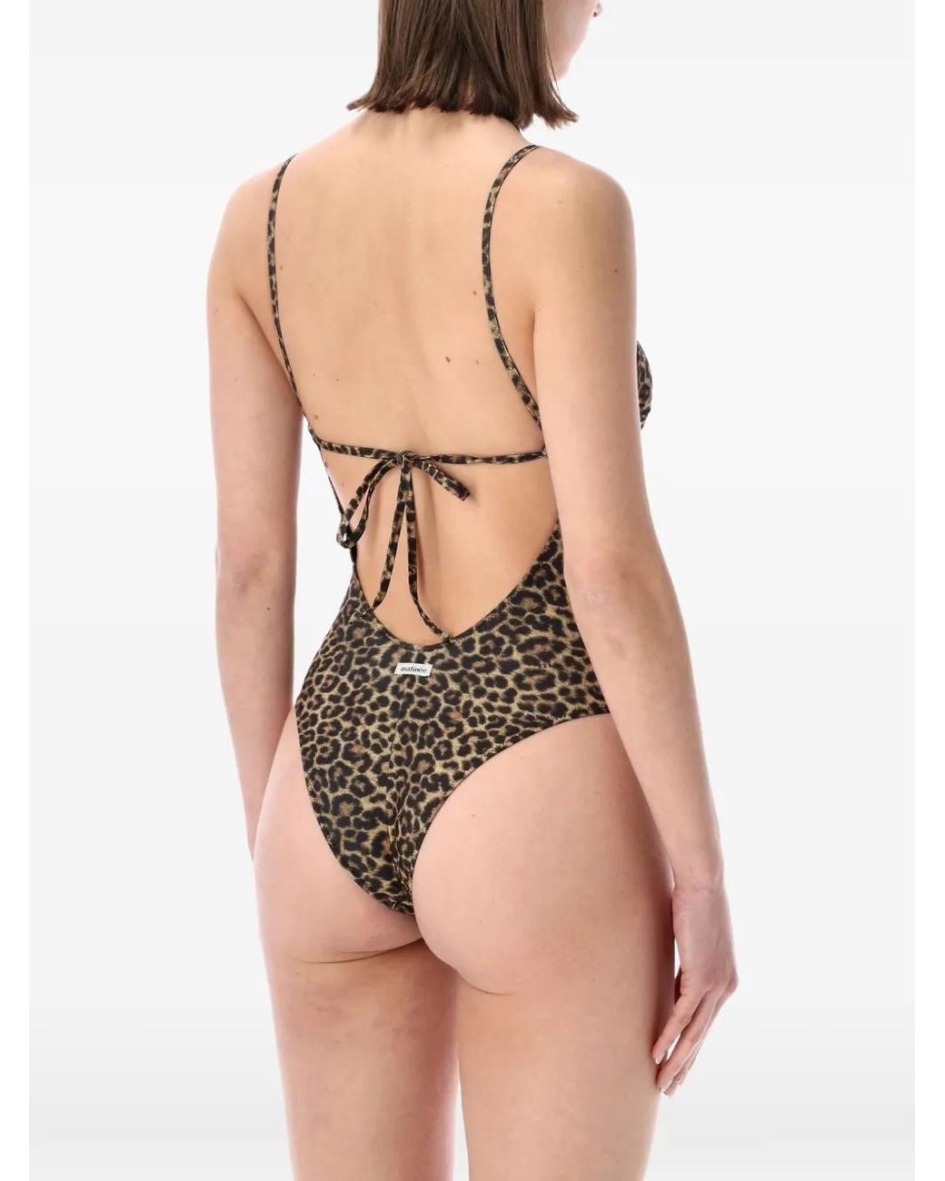 MATINEÉ Natural Lilly Leopard-Pattern Cut-Out Swimsuit