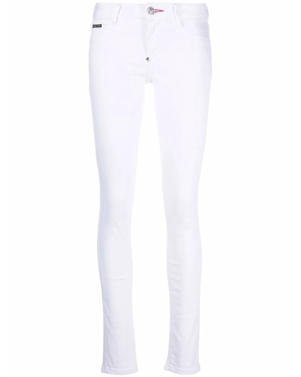 Philipp Plein White Super High-Waist Skinny Jeans