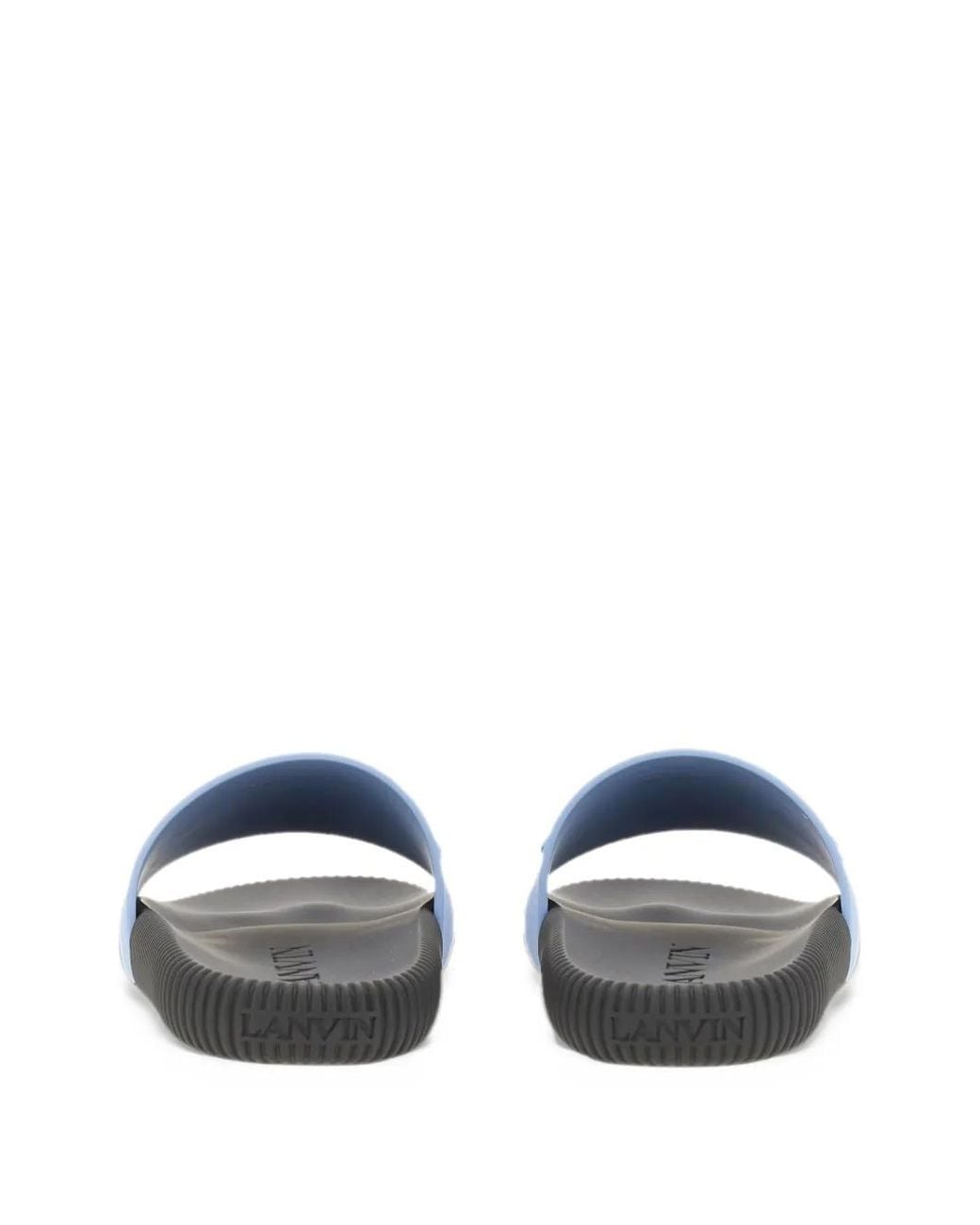 Lanvin White Logo-Patch Slides