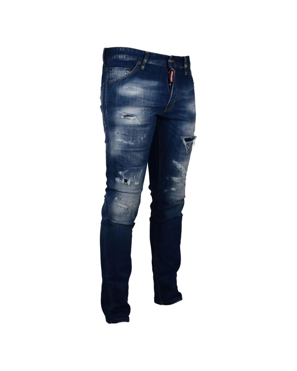 DSquared² Blue Cool Guy Distressed-Detail Skinny Jeans for men