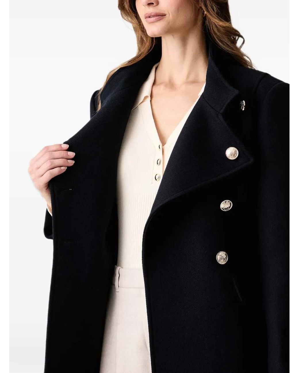 Morgan Black Double-Breasted Coat