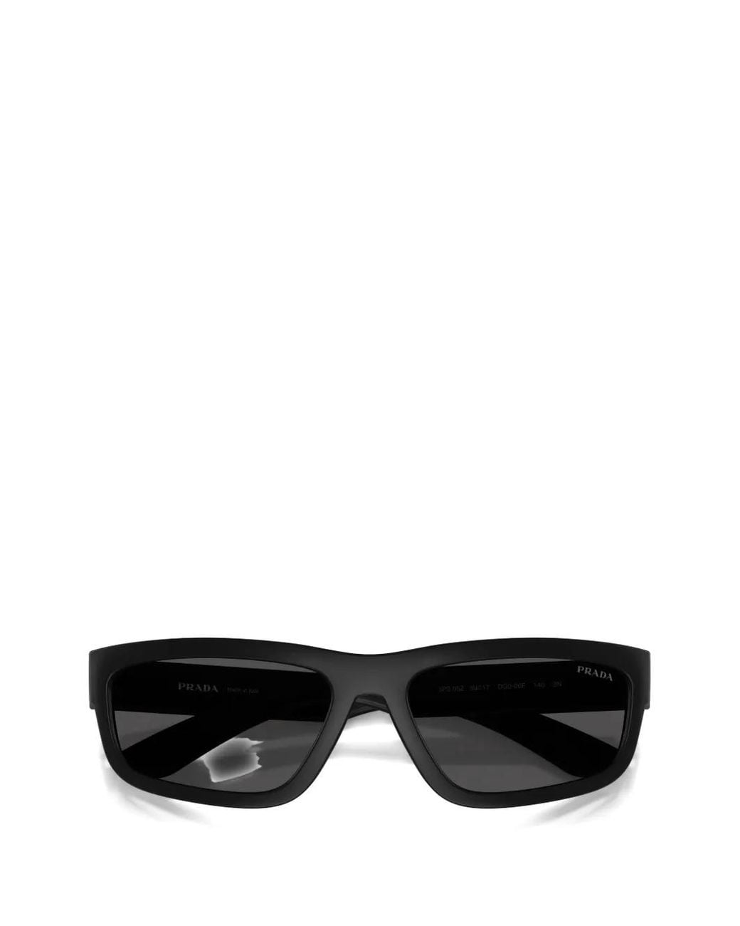 Prada Linea Rossa Black Rectangle-Frame Sunglasses for men