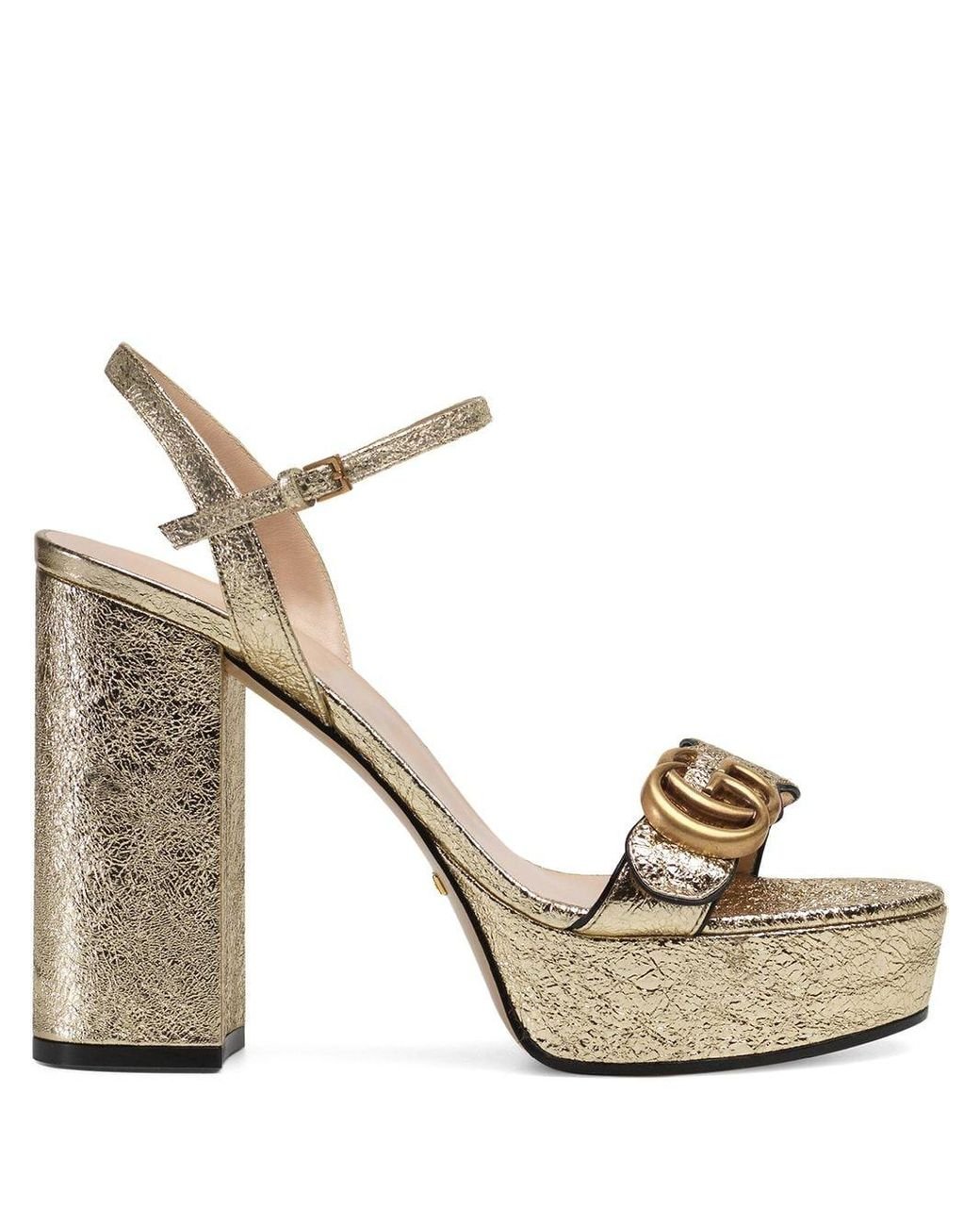 Gucci Marmont 55 Platform Sandal in Metallic Lyst Australia