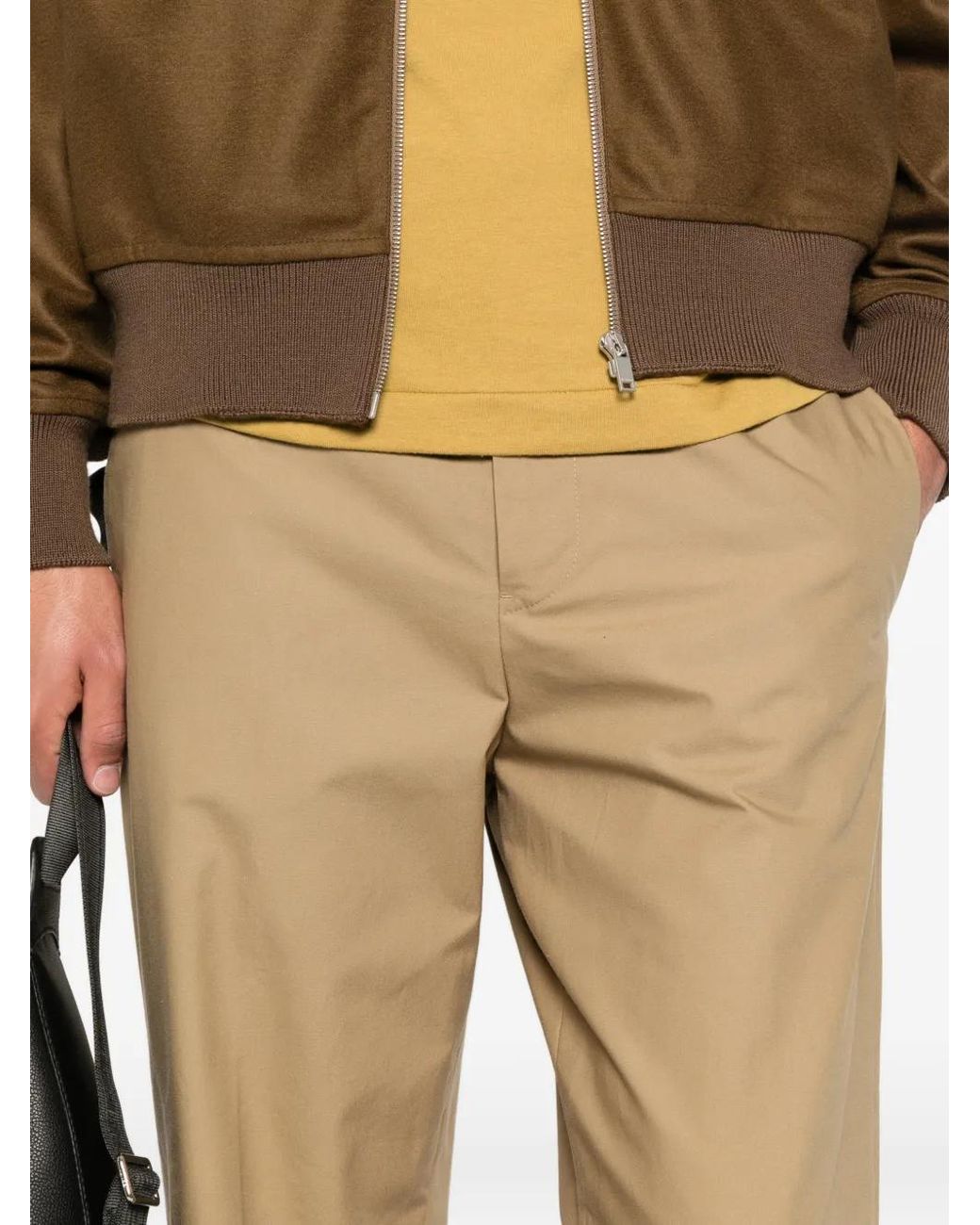 Jil Sander Natural Cotton Tapered Trousers for men