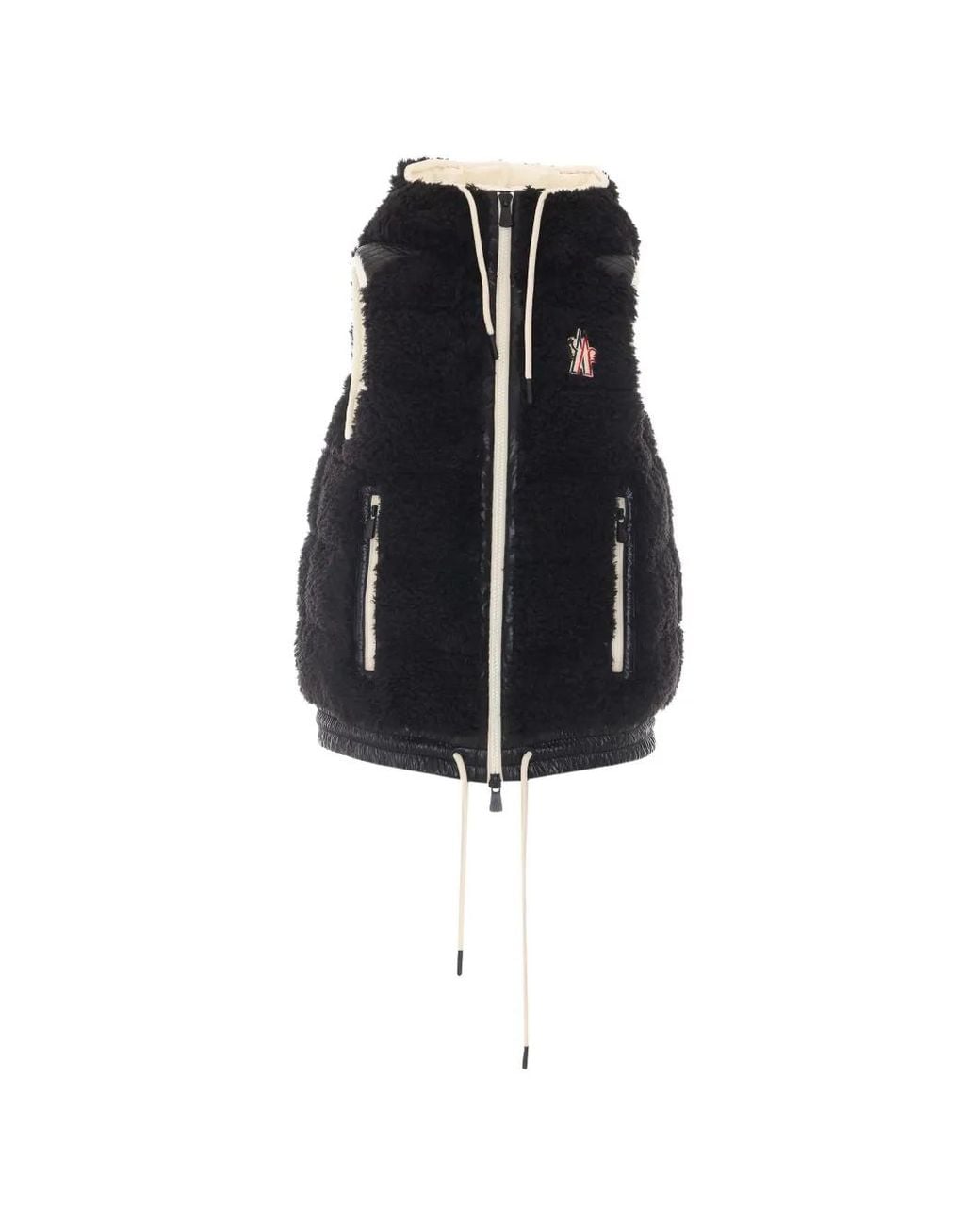 Moncler Black Teddy Hoded Insulated Gilet