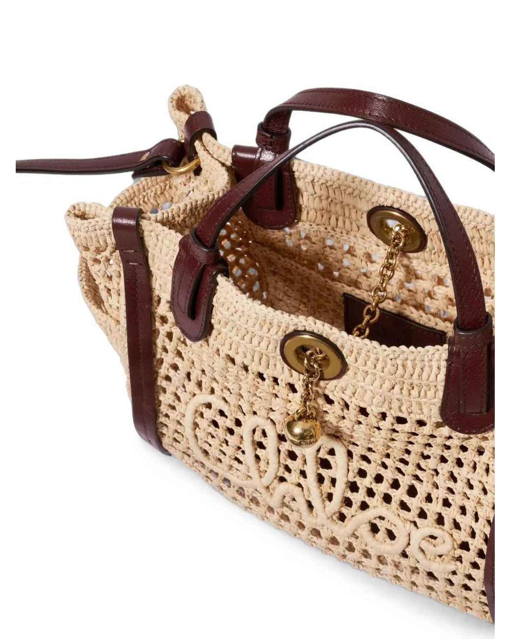 Chloé Natural Small Iconic Raffia Tote Bag