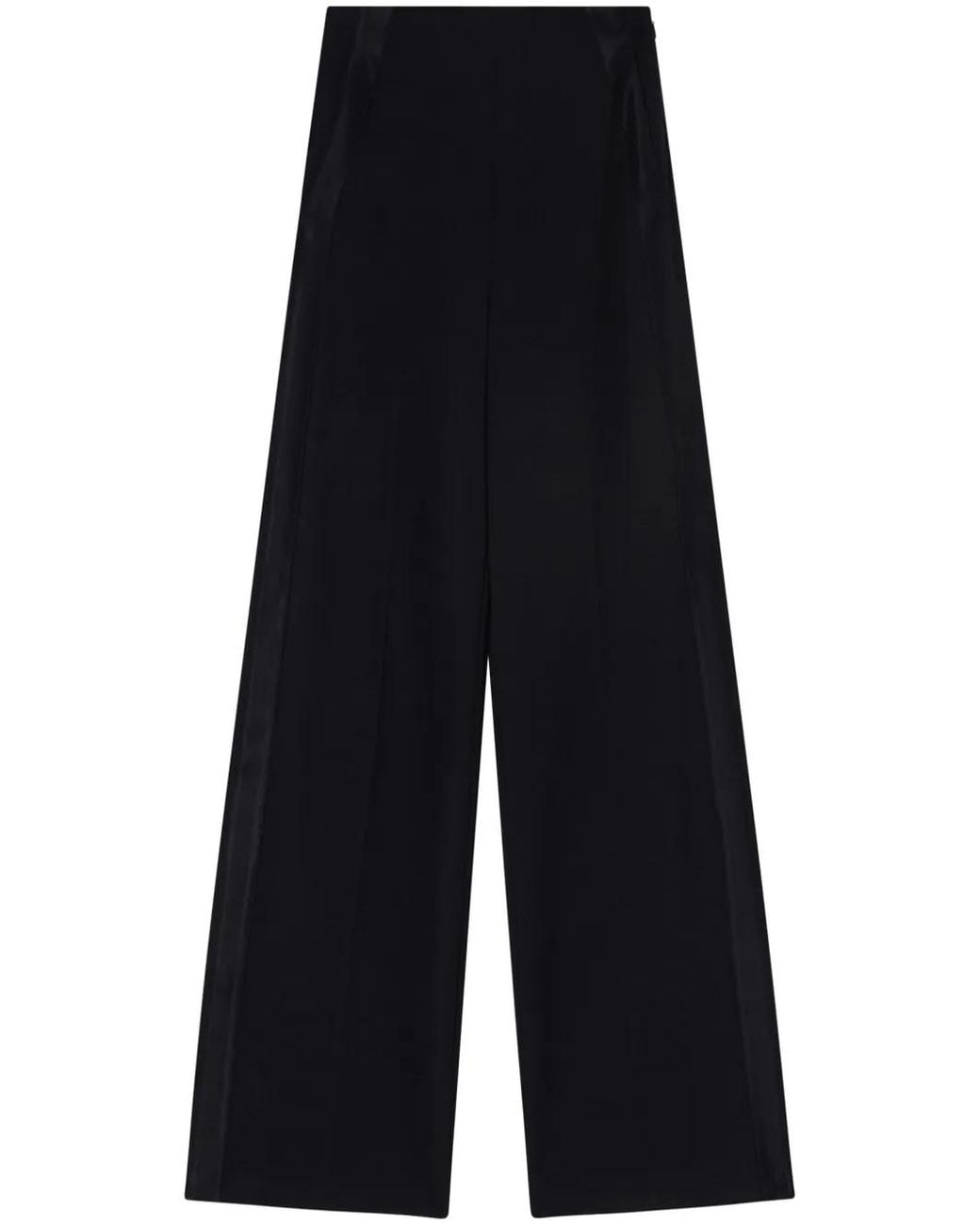 Pinko Blue Wide-Leg Trousers With Smooth Finish