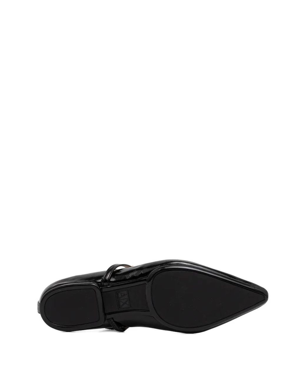 ARMANI EXCHANGE White Pointed Strap Ballet Flats