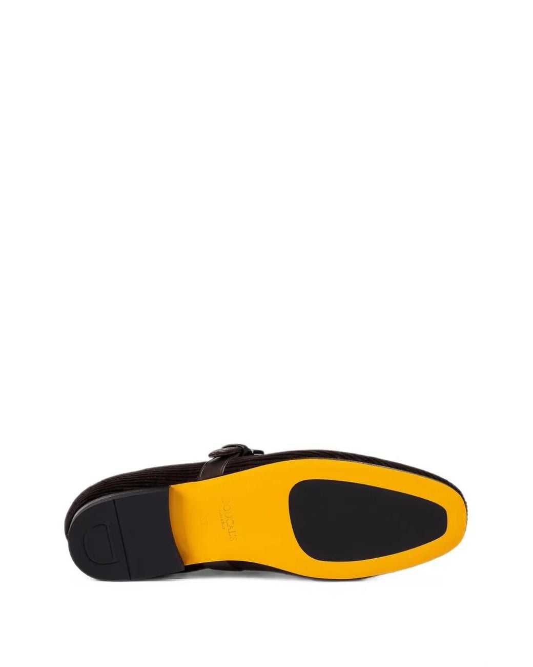 Doucal's Black Buckle-Strap Ribbed Ballet Flats