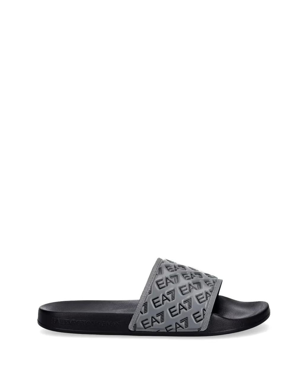 EA7 White Logo-Embossed Slides