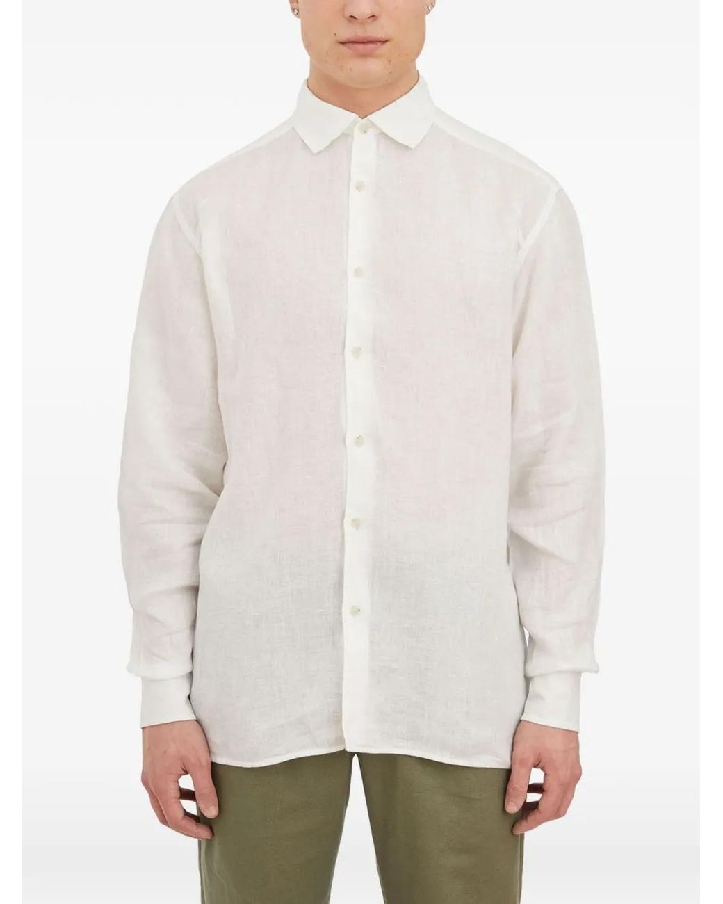 Paolo Pecora White Linen Shirt for men