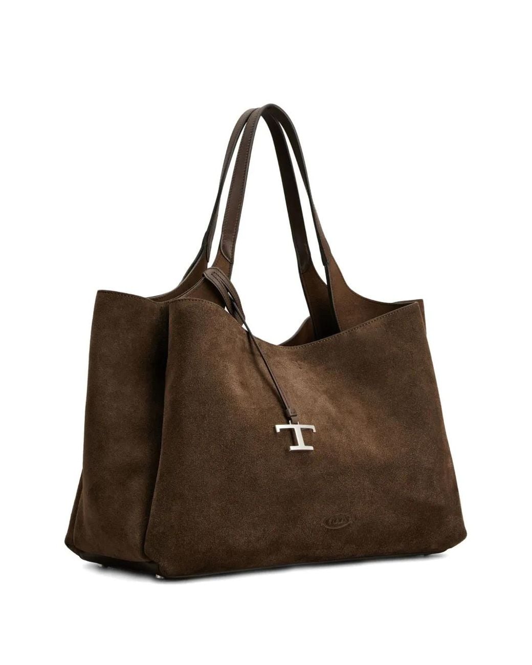 Tod's Brown Dark Suede Leather Top Handle Bag