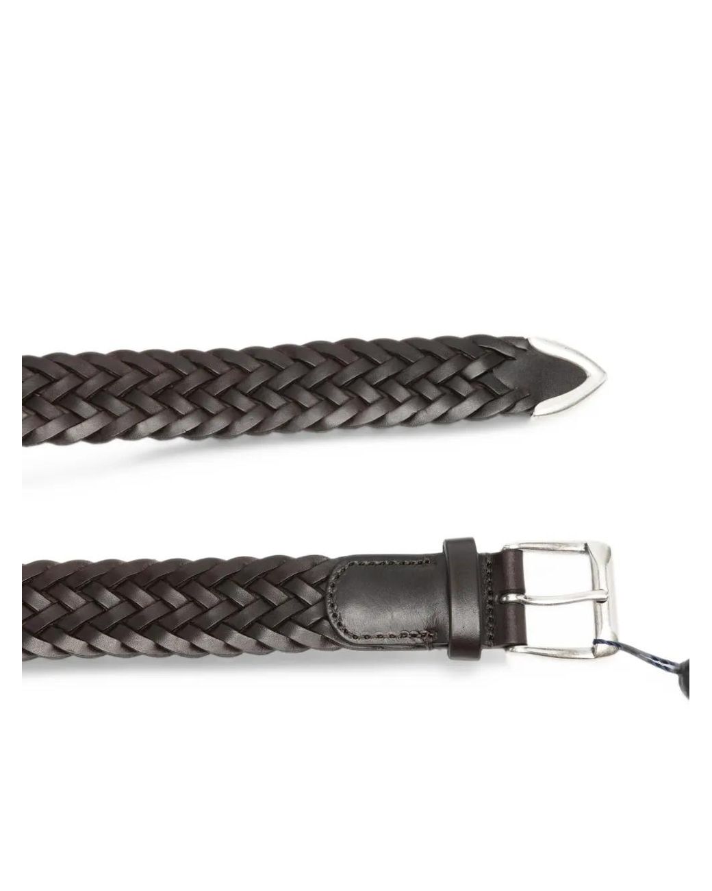 Andersons Black Braided Leather Belt for men