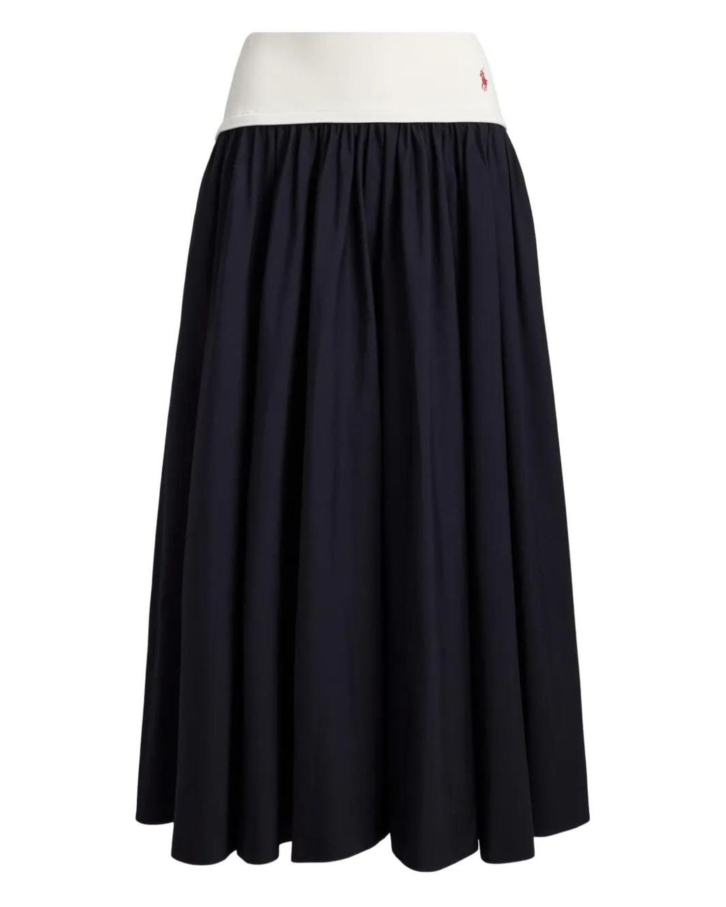 Polo Ralph Lauren Blue Maxi Contrast-Waistband Skirt