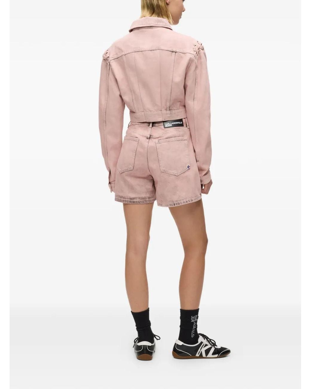 Karl Lagerfeld Pink Five-Pocket Denim Shorts