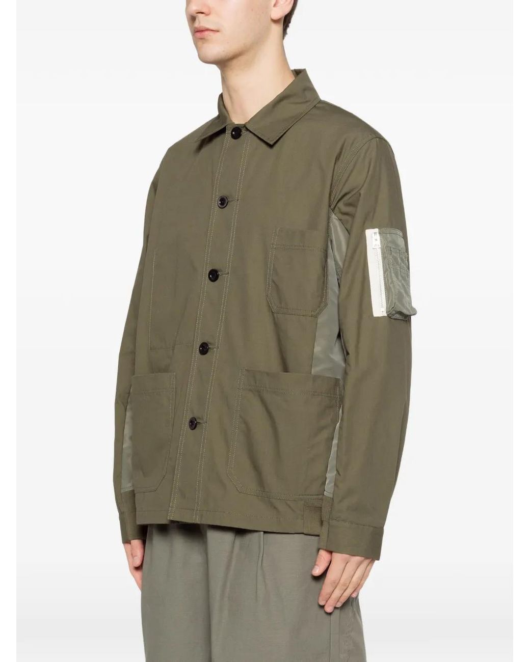 Sacai Green Pocket Panelling Jacket for men