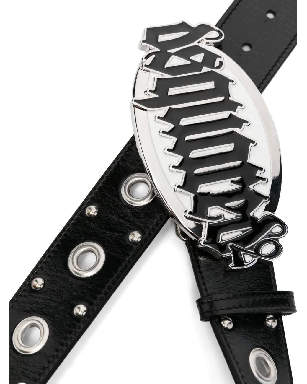 DSquared² Black Gothic Logo Leather Belt