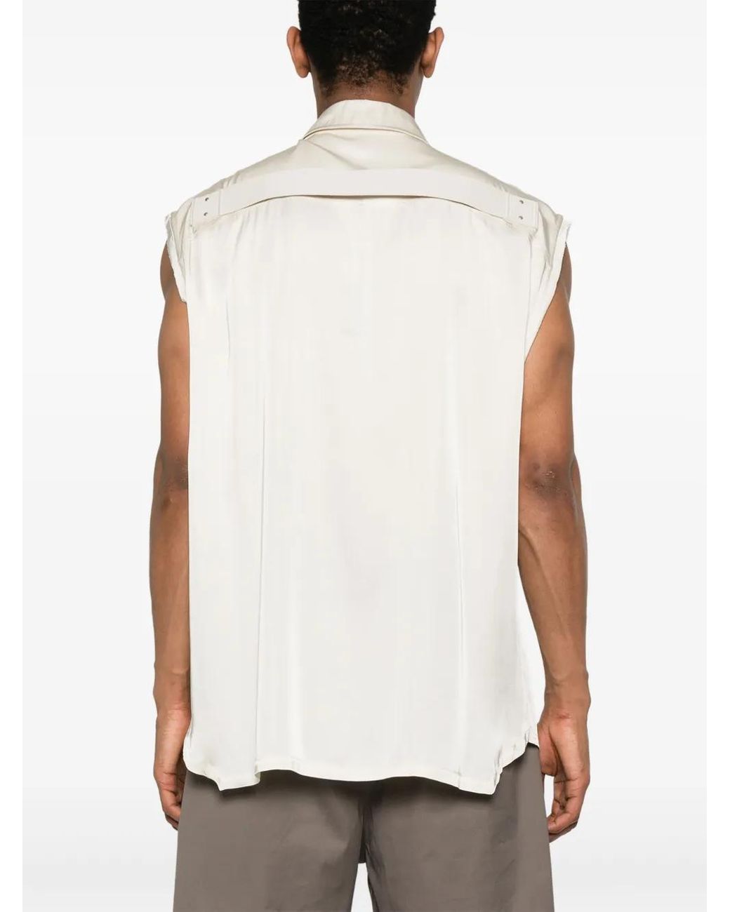 Rick Owens White Jumbo Shirt for men