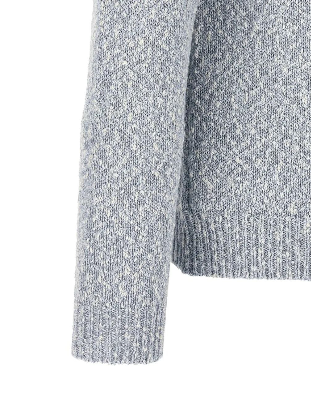 Zanone Gray Two-Tone Knitted Sweater for men