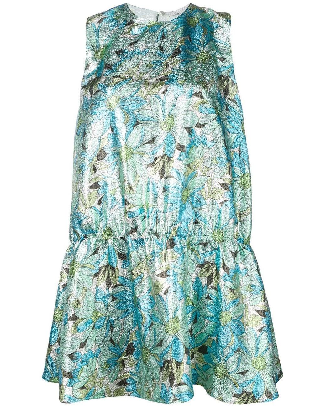 Stella McCartney Synthetic Campbell Lurex Dress in Green - Lyst