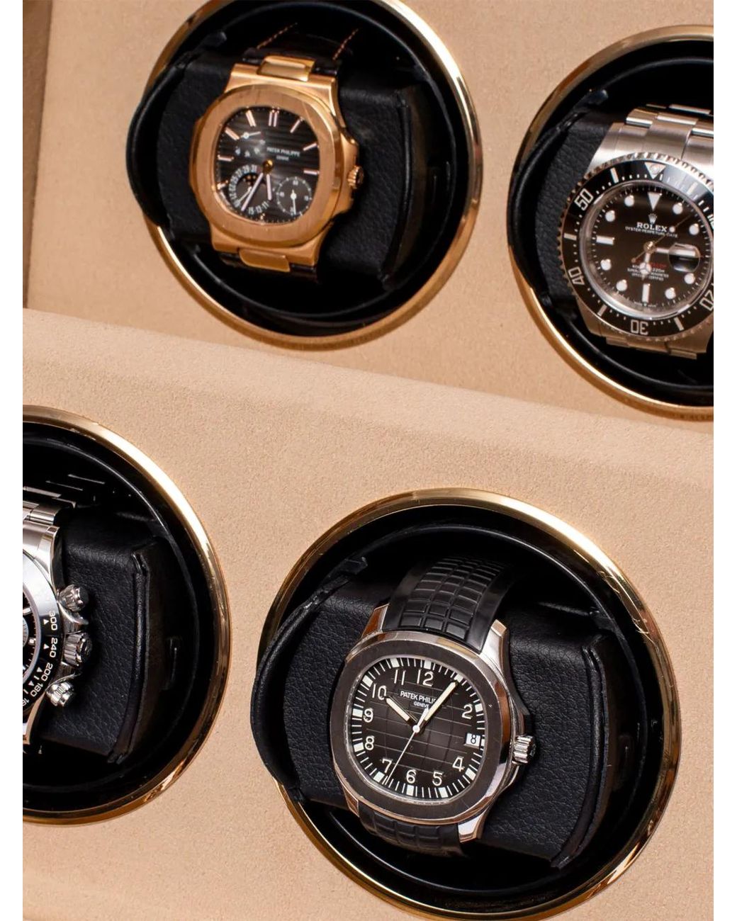 Rapport Black Perpetua Quad Watch Winder for men