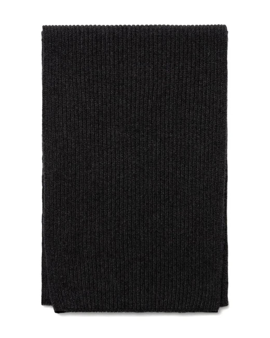 Sunspel Black Ribbed-Knit Scarf for men