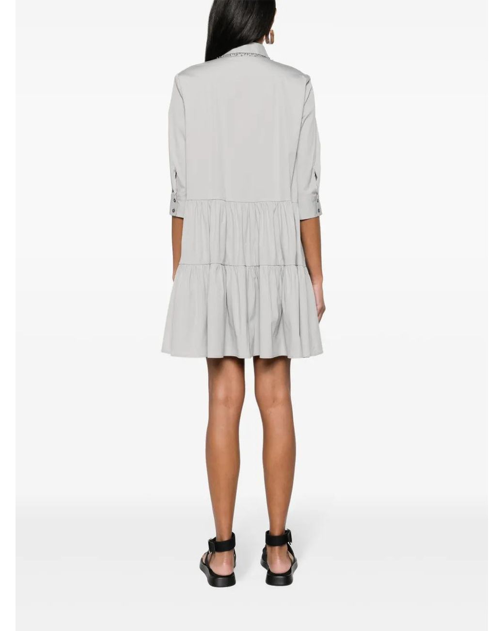 Fabiana Filippi Gray Flared Shirt Dress
