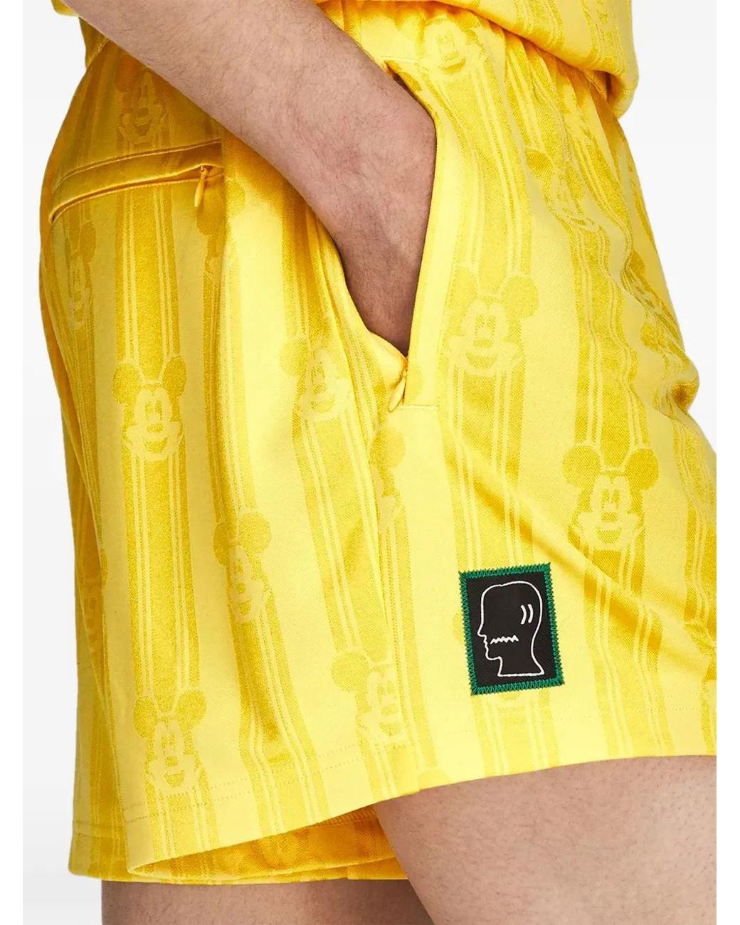 Adidas Yellow X Brain Dead X Disney Soccer Shorts for men