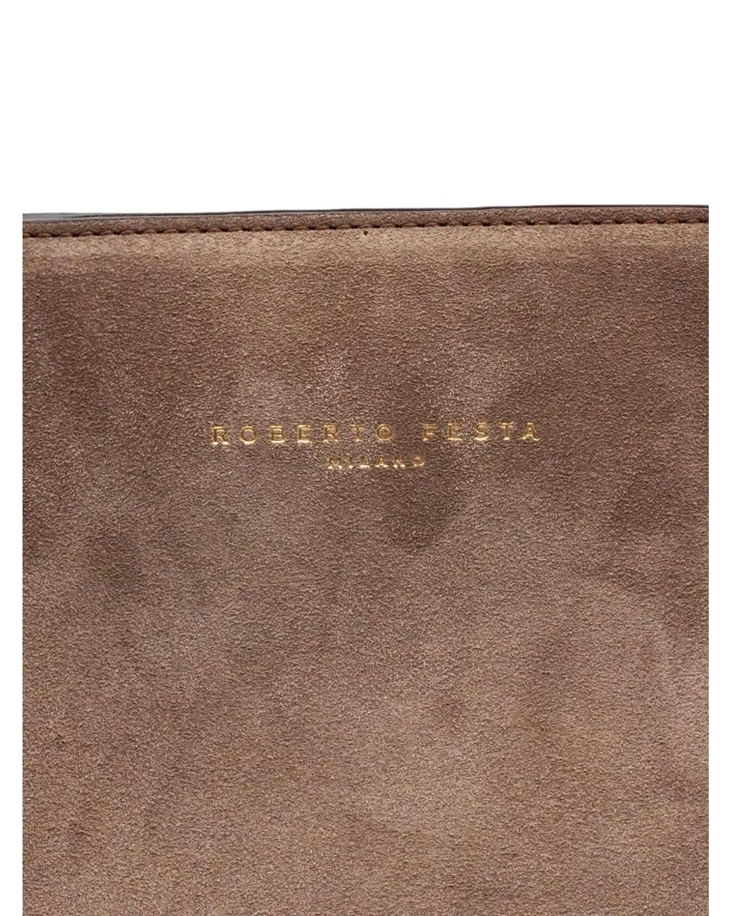 Roberto Festa Brown Zeta Soft Suede Tote Bag