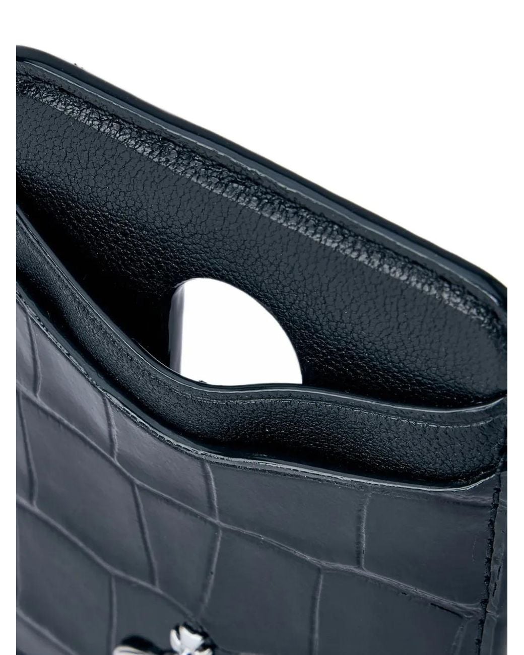 Vivienne Westwood Black Croc-Embossed Orb Card Holder