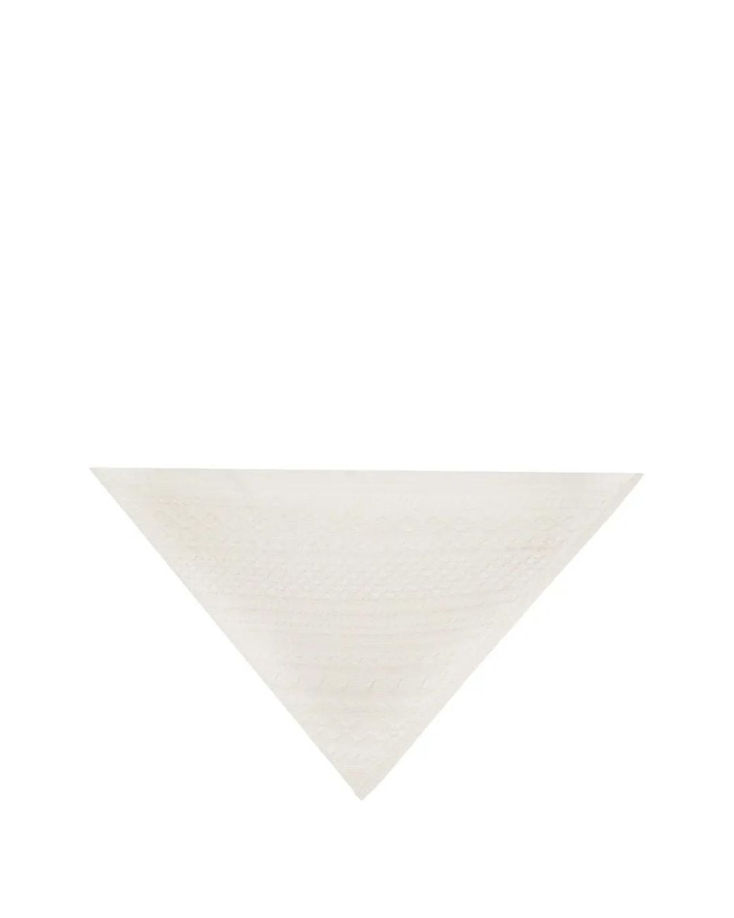 Bompard White Sacha Cable-Knit Triangle Scarf