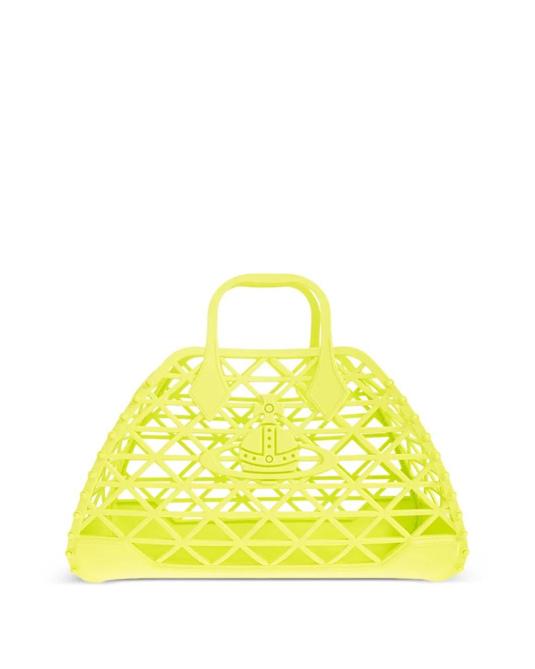 Vivienne Westwood Yellow X-Ray Orb-Detail Lattice Tote Bag