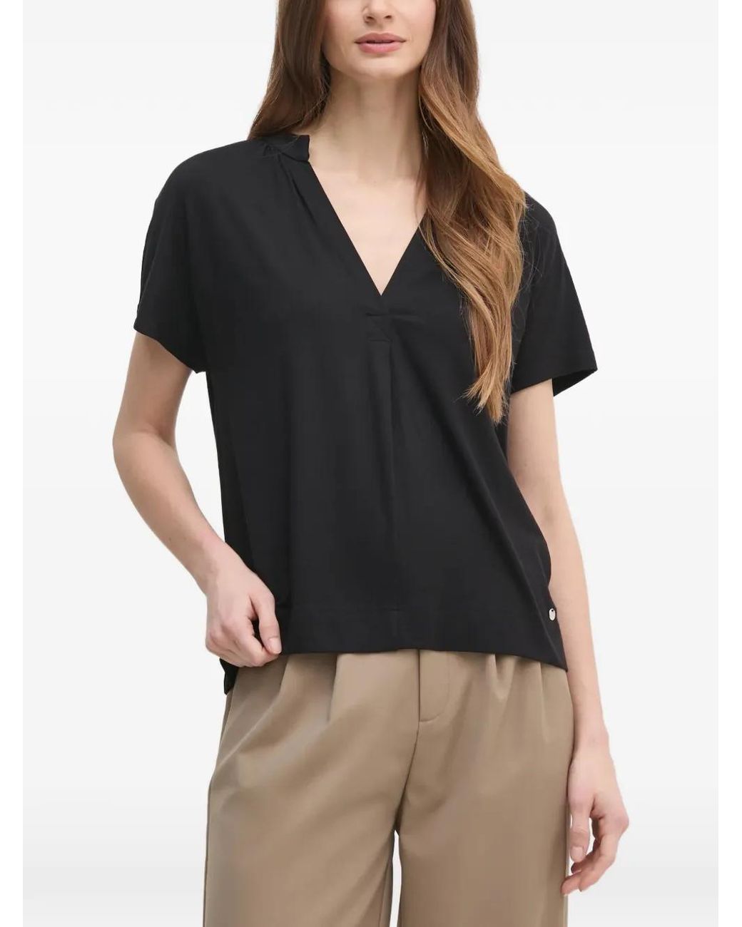 Mos Mosh Black V-Neck Blouse