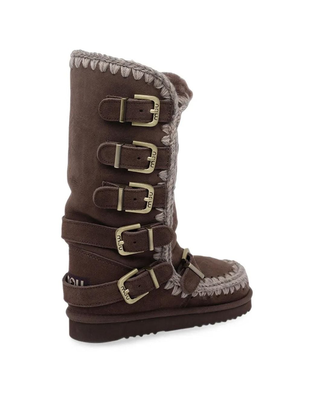 Mou Brown Eskimo 40 Buckle Straps Boots