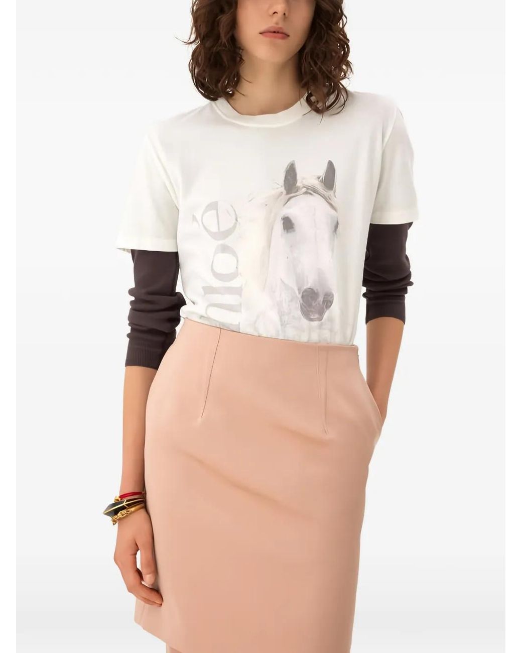 Chloé White Printed Cotton T-Shirt