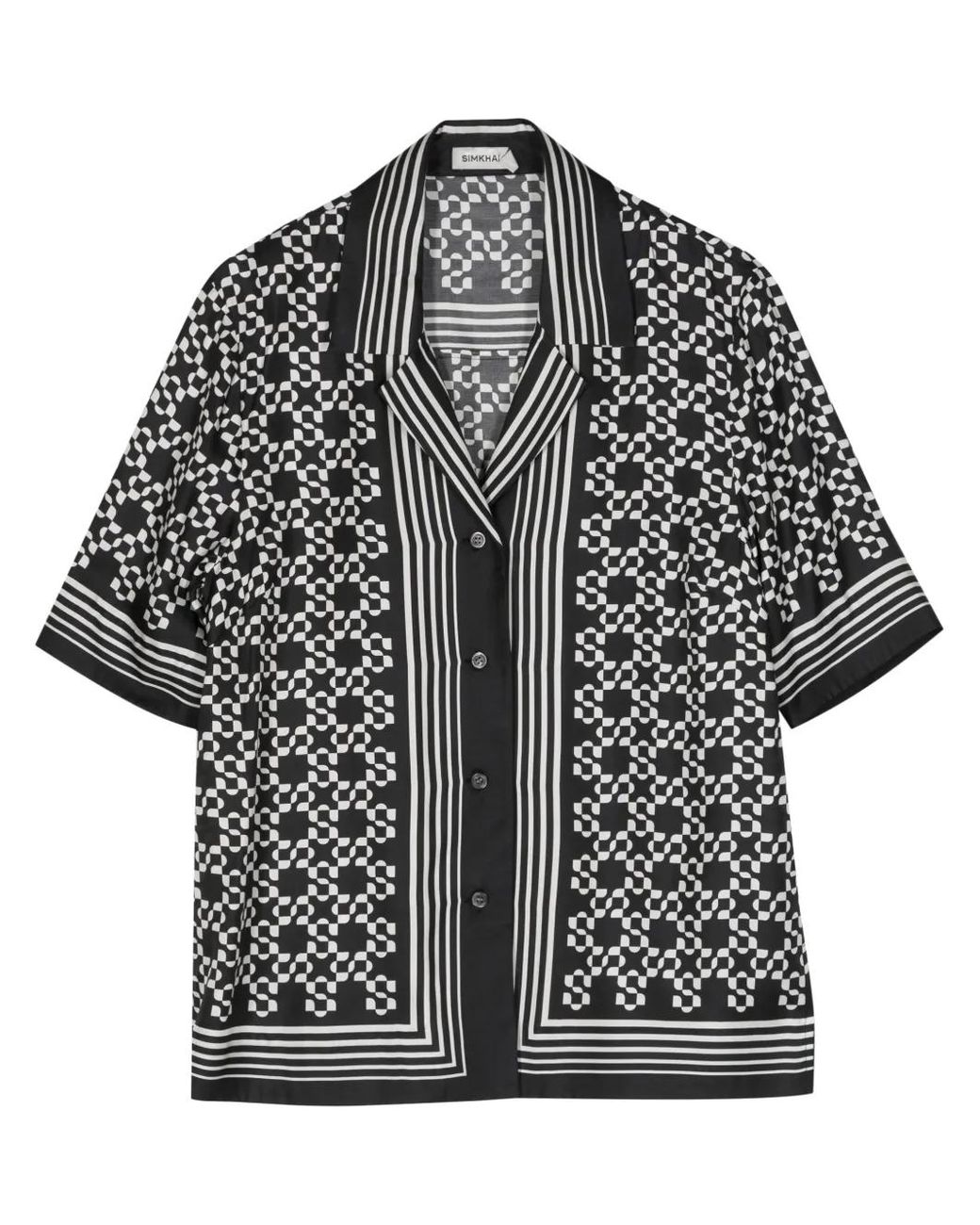 Jonathan Simkhai Black Koda Satin Shirt