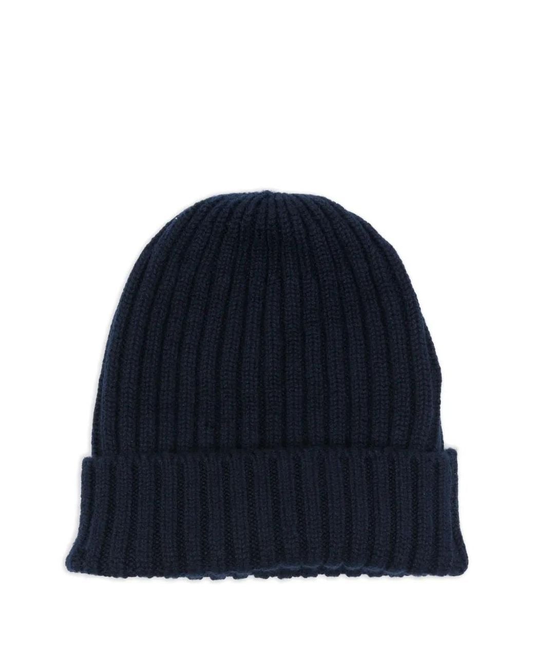 Fedeli Blue Gerippte Kaschmirbeanie