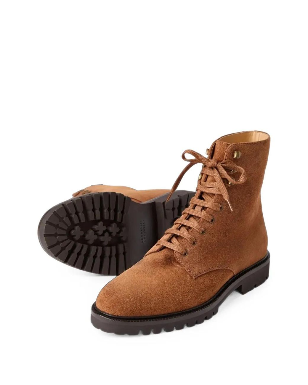 Brunello Cucinelli Brown Lace-Up Suede Ankle Boots for men