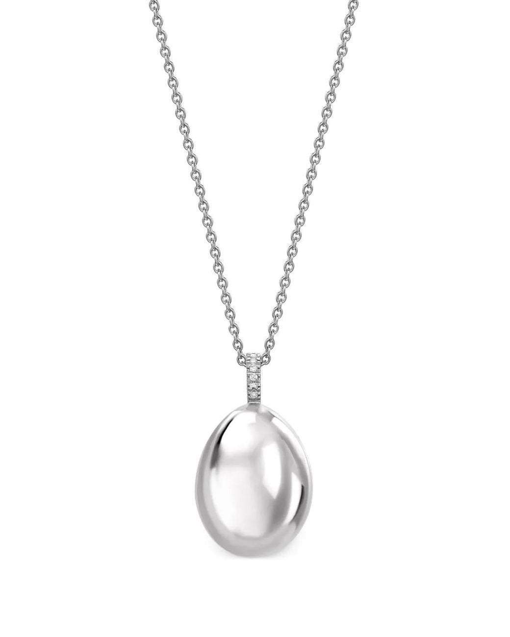 Faberge Metallic 18Kt Essence Egg Pendant Necklace