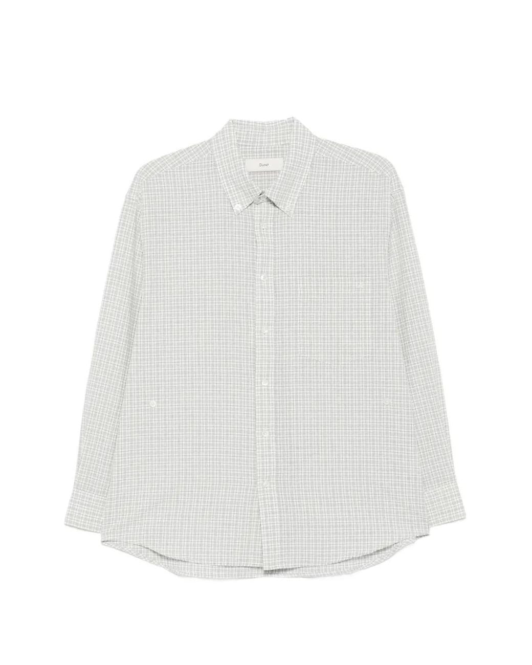 DUNST White Check-Pattern Shirt